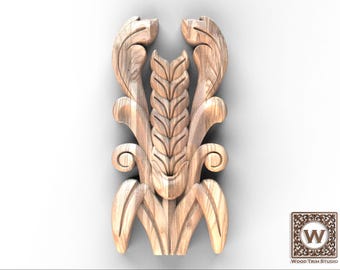 Weizen Applikation - Holz botanische Verzierung