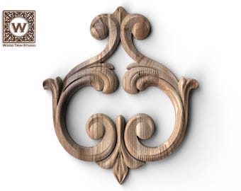 Classic Wood Onlay with Scrollwork | Decorative Baroque Accent