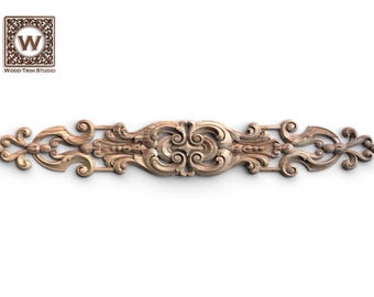 Elegant Wood Applique | Intricate Floral Onlay for Wall and Door Decor