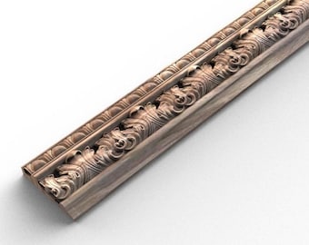 Luxury Carved Wood Frieze | Acanthus Leaf Molding Strip for Interior Design