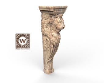 Dekorativer Löwe aus Holz Holz Wandhalterung | Regal Stütze
