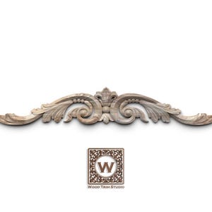 Classic Decorative Applique | Wooden Acanthus Scroll Onlay for Furniture and Doors