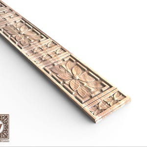 Custom order - 48x4&#39;&#39; - 10 pc Carved Wood Molding with Floral Pattern
