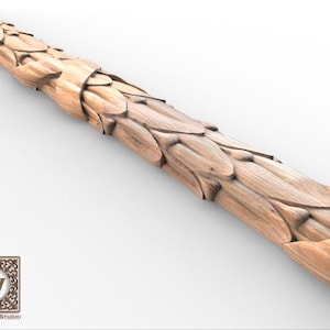 Organic relief wood moulding — carved decorative profile for interiors and furniture