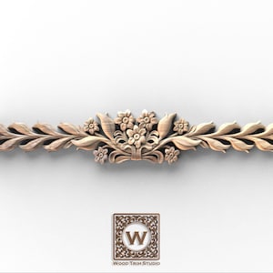 Floral Vine Applique – Hand-Carved Wooden Decoration with Classic Balance