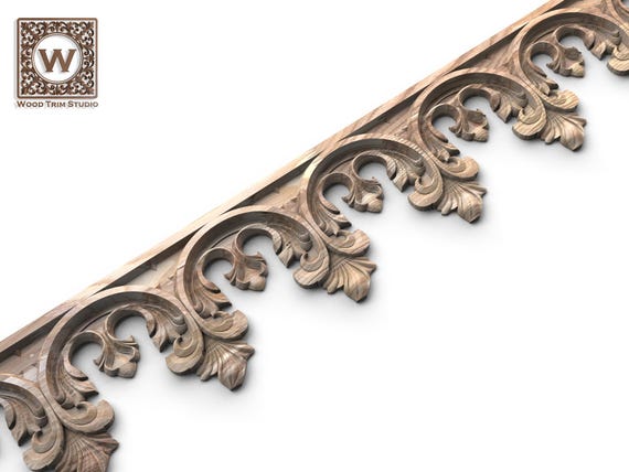 Ornamental Carved Wood Moulding – Scroll Decorative Trim