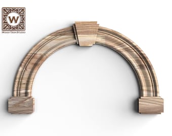Moldura de madera semicircular: elemento decorativo de marco de arco
