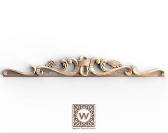 Decorative Ribbon and Scroll Wood Trim for Architectural Features
