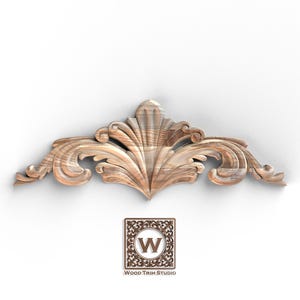 Classic Scroll Wood Accent – Decorative Carved Applique for Furniture