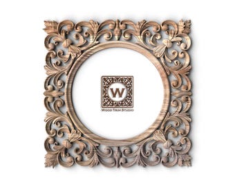 Baroque Round Wood Frame – Ornate Carved Mirror Frame