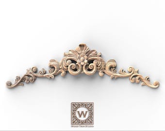 Arched Scroll Applique with Botanical Shell Centerpiece