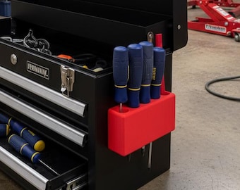 Magnetic Screwdriver and Pencil Holder for Toolbox, 5 Slot Tool Organizer, Made to Order