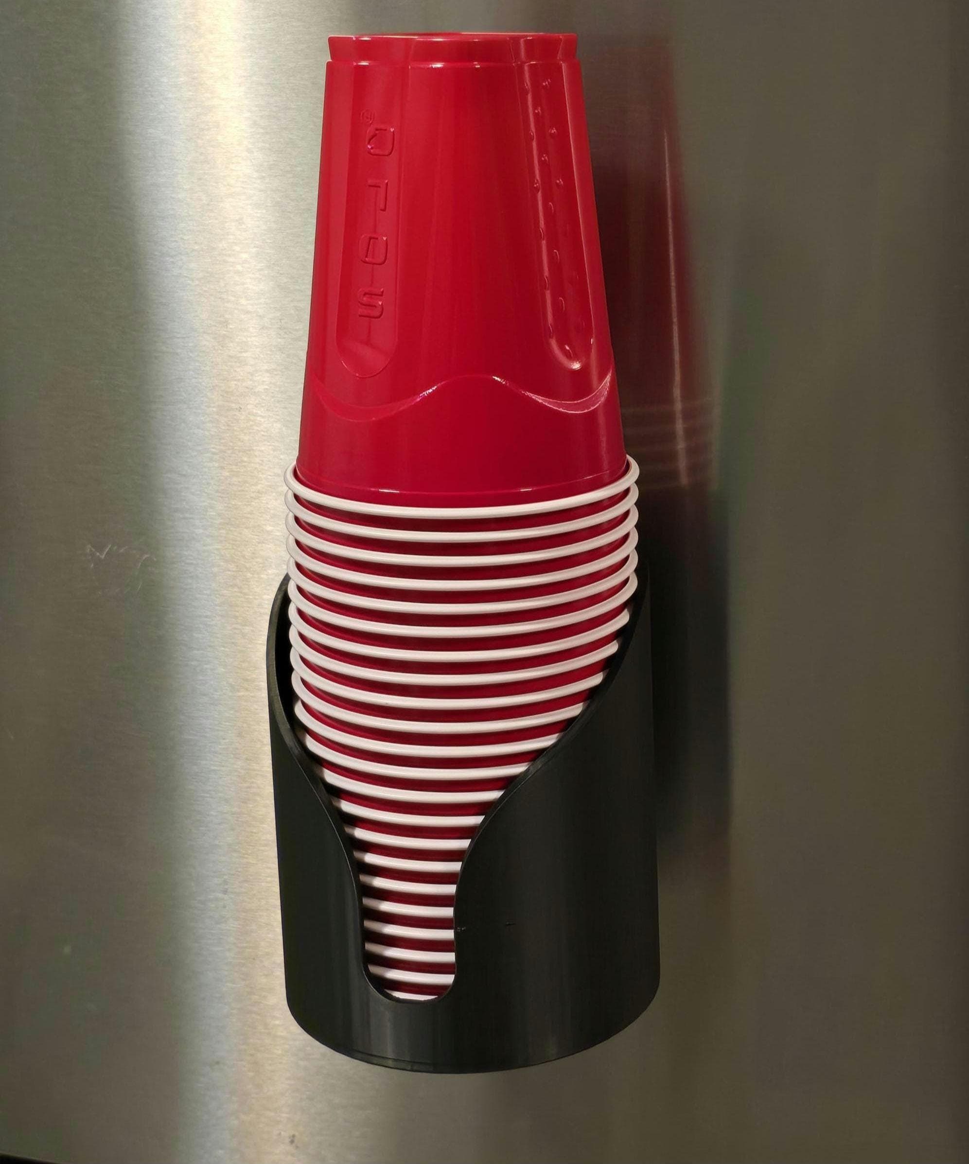 Disposable Cup Magnetic Holder - Durable Plastic Wall-Mount Holder with Magnetic or Screw-In Options for Metal Surfaces