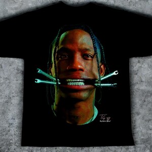 T-shirt Travis Scott 100% cotone - SPEDIZIONE GRATUITA - Massima qualità - Con scatola regalo e adesivi!
