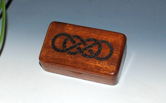 Infinity Box -Tiny Wood Box in Mahogany by BurlWoodBox - Great as a Gift!