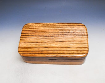 Wooden Treasure Box of Zebrawood on Walnut - Graduation, Anniversary or Christmas Gift