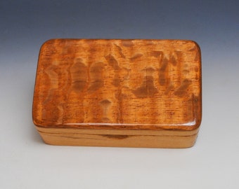 Very Small Wooden Box of Cherry & Lacewood Handmade by BurlWoodBox