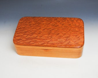 Handmade Wood  Box - Wooden Box of Lacewood on Cherry- Stash Box, Wooden Jewelry Box - Small Jewelry Box, Wood Box Lid, Keepsake Box, Boxes