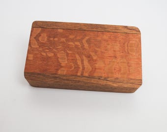 Slide Top Wood Box of Mahogany With Lacewood - Food Safe Finish