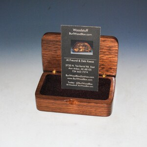 Small Wooden Box With Engraved Celtic Wedding Hearts on Walnut Handmade Wood Box by BurlWoodBox Irish Wedding Hearts image 5