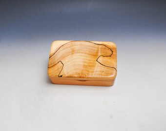 Wooden Box of Cherry With Spalted Maple by BurlWoodBox - Handmade Small Wood Box - Made in USA Gift