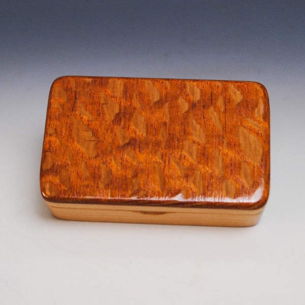 Very Small Wooden Box of Cherry & Lacewood Handmade by BurlWoodBox