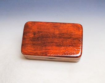 Bubinga on Walnut Handmade Tiny Wood Treasure Box - Gift Box, Wood Jewelry Box, Wood Keepsake Box by BurlWoodBox - Very Small Wood Box