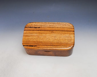 Wooden Trinket Box of Zebrawood & Mahogany - Handmade in the USA by BurlWoodBox - Great Gift For Any Special Occasion