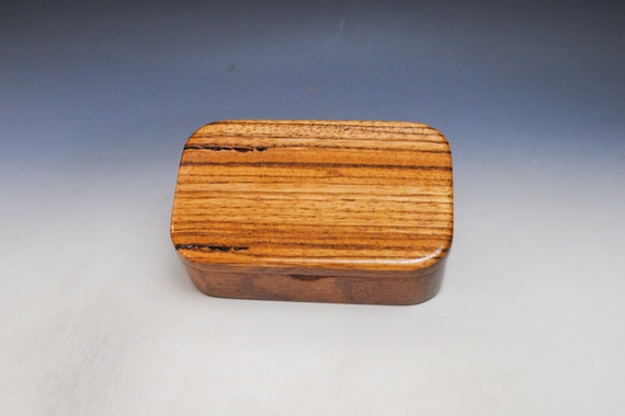 Wooden Trinket Box of Zebrawood & Mahogany - Handmade in the USA by BurlWoodBox - Great Gift For Any Special Occasion