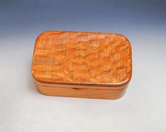 Wooden Trinket Box Of Lacewood on Cherry - Handmade in the USA by BurlWoodBox -  Small Box For Jewelry or Other Treasures