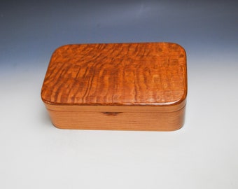 Wooden Box of Lacewood on Cherry  - Handmade Wood Treasure Box With Hinged Lid by BurlWoodBox - Unique Gift !