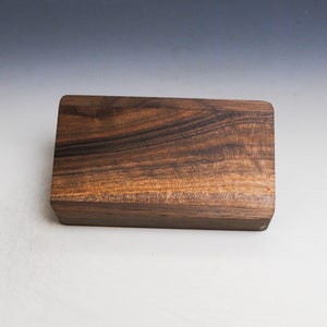Slide Top Small Wood Box of Walnut With English Walnut - USA Made by BurlWoodBox With a Food Safe Finish
