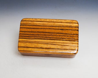 Very Small Wooden Box of Mahogany With Zebrawood by BurlWoodBox - Handmade in the USA - Great Gift!