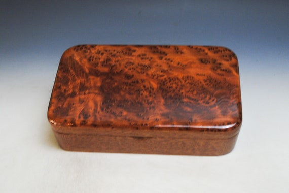 Wooden Box of Redwood Burl on Mahogany - Handmade Wood Box by BurlWoodBox - Boxes are Unique Gifts !