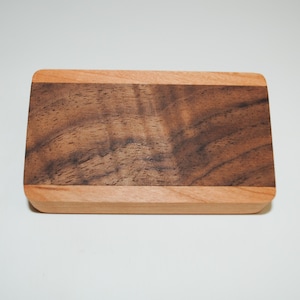 Cherry Wood Slide Top Box: Figured Walnut, Food Safe Finish