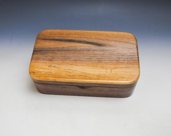 Wooden Treasure Box of Walnut & English Walnut - Handmade Wood Box With Hinged Lid by BurlWoodBox - Guy Gift