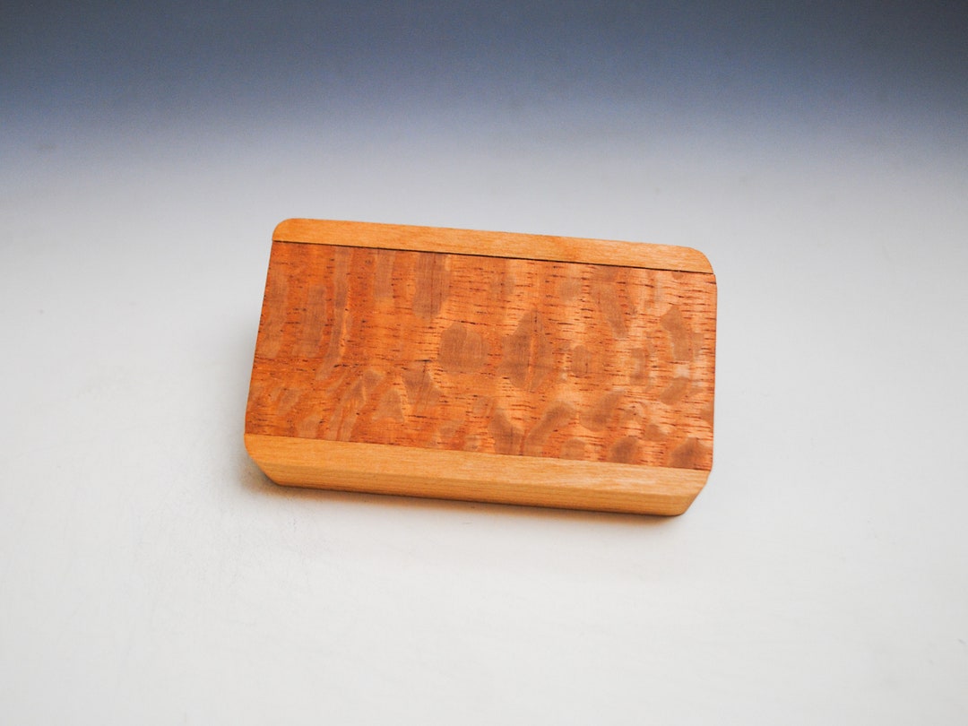 Slide Top Wood Box of Cherry With Lacewood Food Safe Finish Etsy