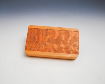 Slide Top Wood Box of Cherry With Lacewood - Food Safe Finish