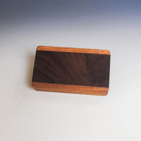 Slide Top Small Wood Box of Mahogany With Figured Walnut - USA Made by BurlWoodBox With a Food Safe Finish