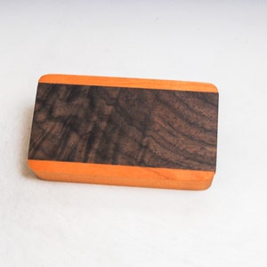 Cherry Wood Slide Top Box with Figured Walnut - Food Safe Finish