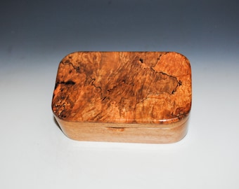 Wooden Trinket Box of Spalted Maple on Mahogany Box- USA Made Small Wood Jewelry Box - Gift For Anyone !