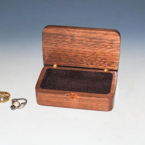 Small Wooden Box With Engraved Celtic Wedding Hearts on Walnut Handmade Wood Box by BurlWoodBox Irish Wedding Hearts image 3