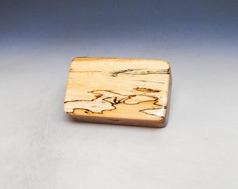 Small Wooden Box of Mahogany With Spalted Maple by BurlWoodBox - Handmade Small Wood Gift Box