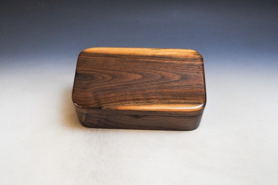 Wooden Treasure Box of Walnut & English Walnut - Handmade Wood Box With Hinged Lid by BurlWoodBox - Guy Gift