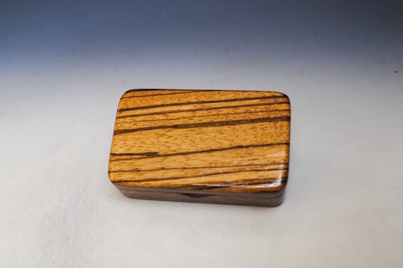 Very Small Wooden Box of Walnut With Zebrawood by BurlWoodBox - Handmade in the USA !