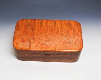 Wood Treasure Box of Lacewood on Mahogany - Great as a Gift, For Keepsakes or Jewelry - Handmade Gift !