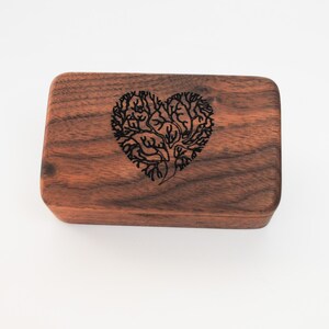 Engraved Tree of Life Walnut Box: Handmade Keepsake Jewelry Box
