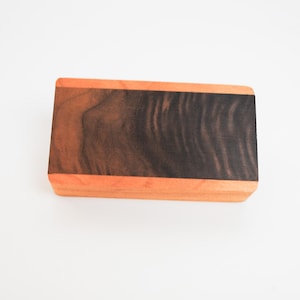 Cherry Wood Slide Top Box: Figured Walnut Lid, USA Made