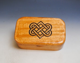 Celtic Love Knot Box of Mahogany -  Handmade Wooden Trinket Box With Entwined Hearts by BurlWoodBox - Irish Wedding Hearts