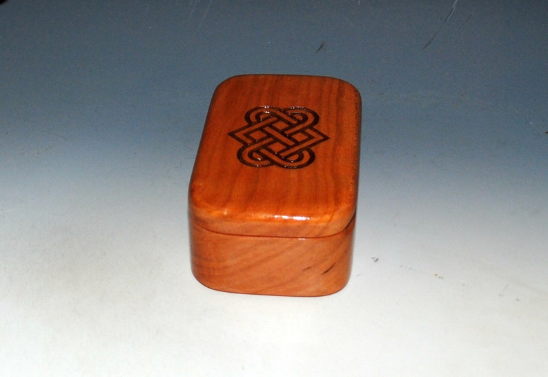 Celtic Love Knot Box of Cherry Handmade Wooden Trinket Box With Entwined Hearts by BurlWoodBox Irish Wedding Hearts image 9